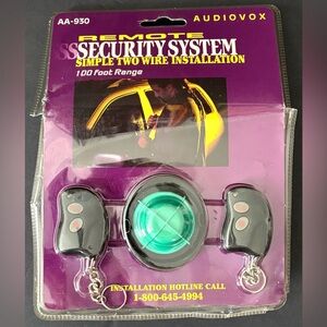 Audiovox Remote Security System Simple 2 Wire Installation 100-ft Range AA-930
